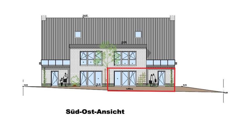Zur Miete - Neubau-Wohnung EGL mit Garten und Stellplatz an der niederländischen Grenze